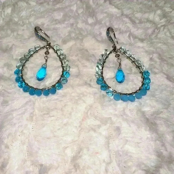 Turquoise Beaded Dangle Earrings (299) - Picture 4 of 5